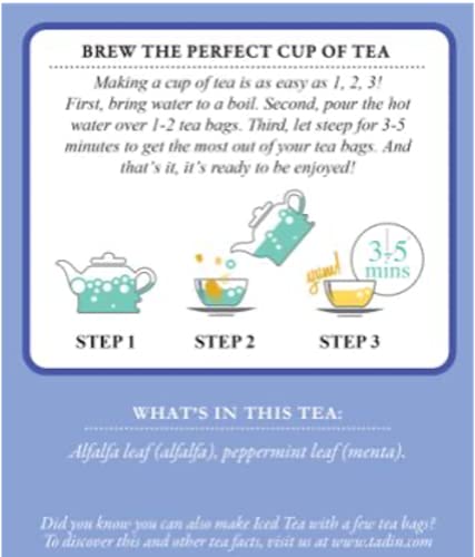 Tadin Herb & Tea Co. Hibiscus Herbal Tea. Caffeine Free. 24 Tea Bags. 1.44 oz. Pack of 3
