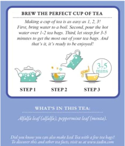 Tadin Herb & Tea Co. Hibiscus Herbal Tea. Caffeine Free. 24 Tea Bags. 1.44 oz. Pack of 3