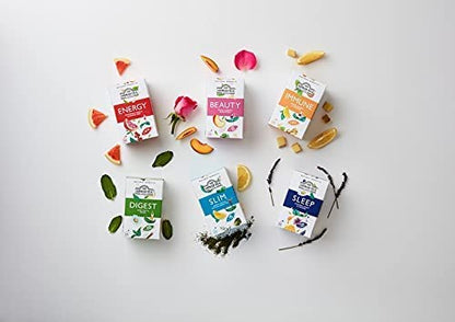 Ahmad Tea Herbal Tea, Sweet Mint, Fennel & Biotin 'Digest' Natural Benefits Teabags, 20 ct (Pack of 6) - Decaffeinated & Sugar-Free