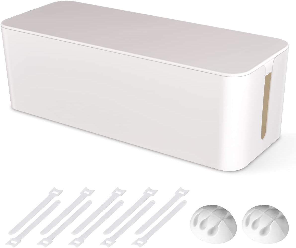 Cable Management Box, Large Cord Organizer Box to Hide Power Strip