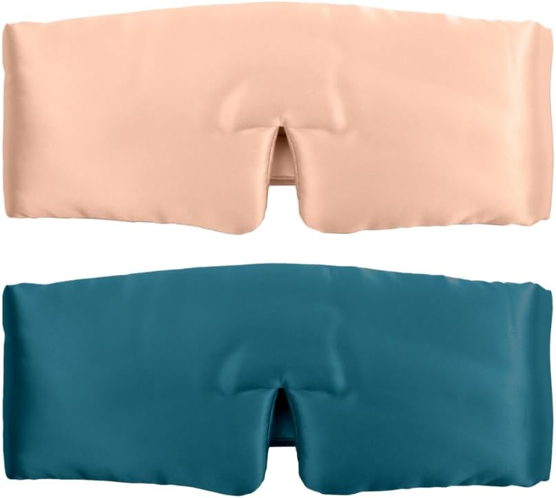 SUNDAYSILKS™ | Adjustable Silk Sleep Mask for Side Sleeper | Cloud-Like Comfort, Weighted for Deep Sleep | Soft Sleep Face Mask for Women & Men, Full Blackout, Cooling Silk Eye Mask for Sleeping