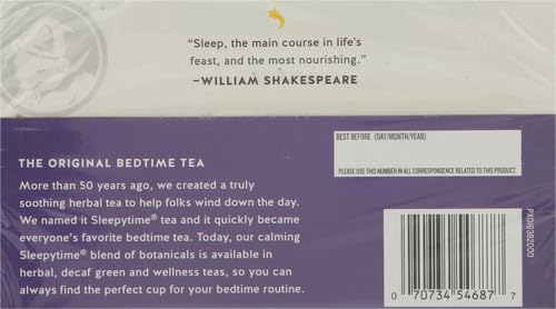 Celestial Seasonings Sleepytime Tea Plus Melatonin, Caffeine Free, Celestial Seasonings Herbal Tea, 18 Bag Box