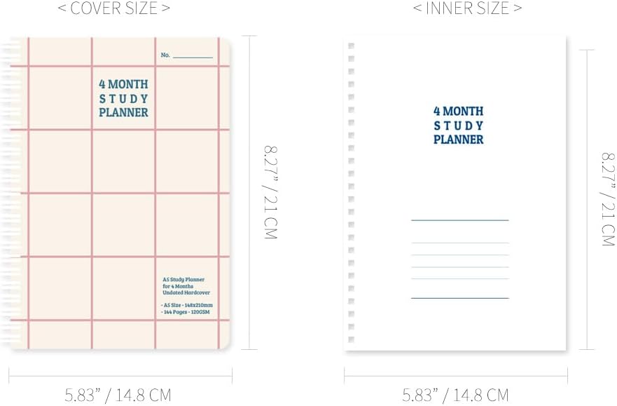 Monolike Basic B5 Monthly + Weekly Planner pad, A SET - Academic Planner, Weekly & Monthly Planner, To-do list, Note pad, Scheduler