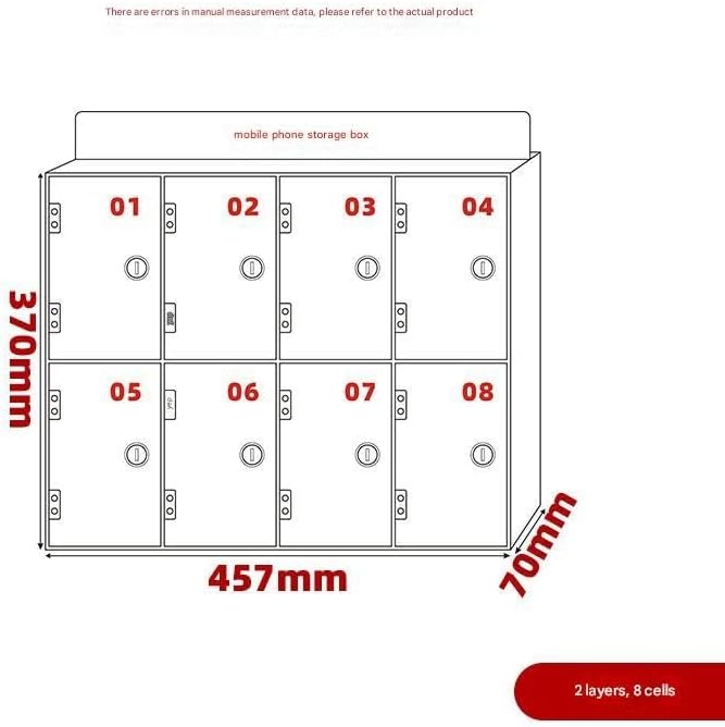Cell Phone Locker Box - Acrylic Wall-Mounted with Locks and Keys, Secure Storage Cabinet for Office, Classroom, Gyms