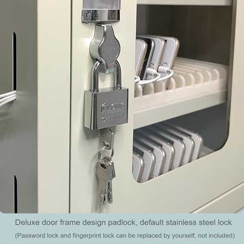 Wall Mounted Cell Phone Jail Lock Box - 15/30/45/60/75 Slots Charging Station for Office, School, Classroom & Factory - Family Time Out Organizer (38x22x33cm/15x9x13in)