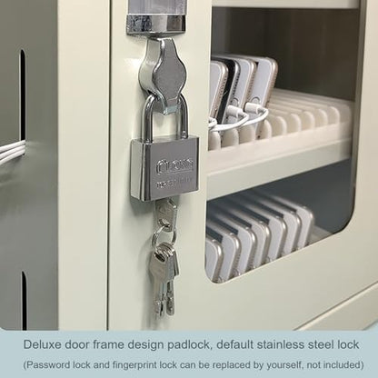 Wall Mounted Cell Phone Jail Lock Box - 15/30/45/60/75 Slots Charging Station for Office, School, Classroom & Factory - Family Time Out Organizer (38x22x33cm/15x9x13in)