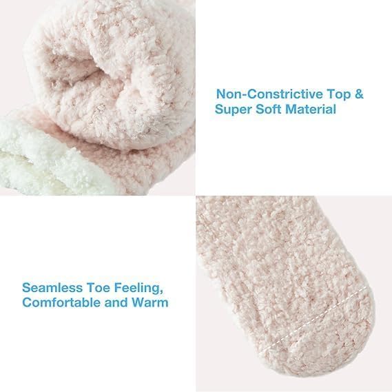 Bulinlulu Fuzzy Socks with Grips Plush Sleep Cozy Winter Soft Hospital Fluffy Socks for Womens Mens Gifts