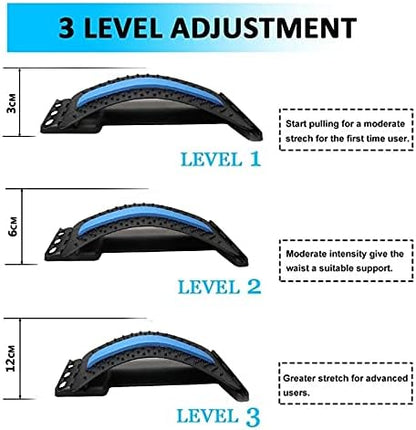 Back Massager Stretcher Equipment Massage Tools Massageador Magic Stretch Fitness Lumbar Support Relaxation Spine Pain Relief (White-Green)