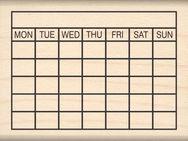 Stamps by Impression Journal, Habit Tracker, Calendar Rubber Stamp 2.25" x 2.75" 6 Row ST 1298