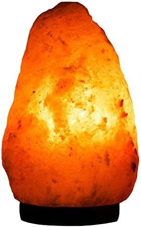 Himalayan Dimmable, Natural Himalayan Crystal Rock Salt Lamp Pink Light, Hand Crafted Wooden Base Direct from Foothills of The Himalayas Home Decor, Night Light & Gifts