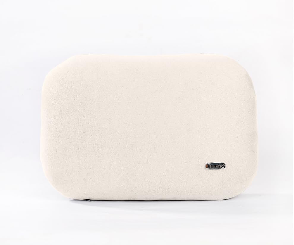 Carwales Emulsion Lumbar Support Pillow for Car Driving Seat Relax Soft Lower Back Support Home Office Chair Cushion Desk Accessories Waist Pain Relief Black