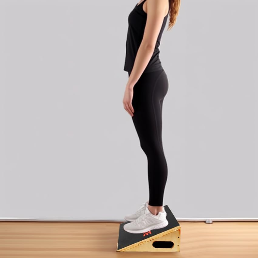 EVERYMATE Heavy-Duty Wooden Slant Boards for Exercise & Calf Stretch – 19.7" Wide Incline Board for Squats, Non-Slip Surface, Fixed 25° Angle for Strength & Flexibility Training, 1200 lbs Capacity