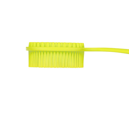 DNC Back Scrubber for Shower Soft Silicone Bath Body Brush with Long Handle (Black)