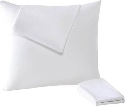 Kingnex 4 Pack Waterproof Down Feather Proof Pillow Protectors with Zipper 20x20 Zippered Pillow Covers for Square Throw Pillow