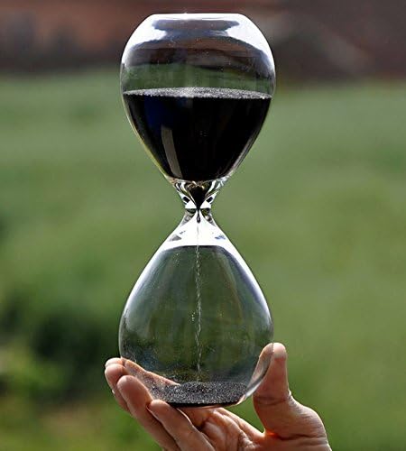 Hourglass, HoveBeaty Hand-Blown Sand Timer Set for Time Management 15 Minutes Durable Glass Construction (15 Min, Black)