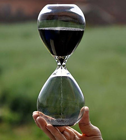 Hourglass, HoveBeaty Hand-Blown Sand Timer Set for Time Management 15 Minutes Durable Glass Construction (15 Min, Black)