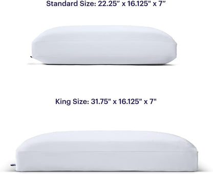 Purple DreamLayer Pillow - Standard Size - Cooling Memory Foam Alternative Neck Pillow, Soft Contour-Hugging GelFlex Grid and MicroAir Foam, Adjustable Loft, Pressure-Relieving Support