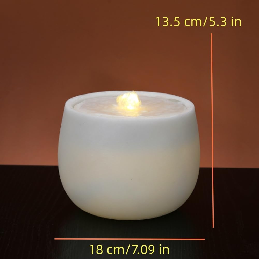 Tabletop Water Fountain - Desktop Waterfall Fountain Indoor Tabletop Humidifiers Home Decoration for Office, Living Room, or Bedroom