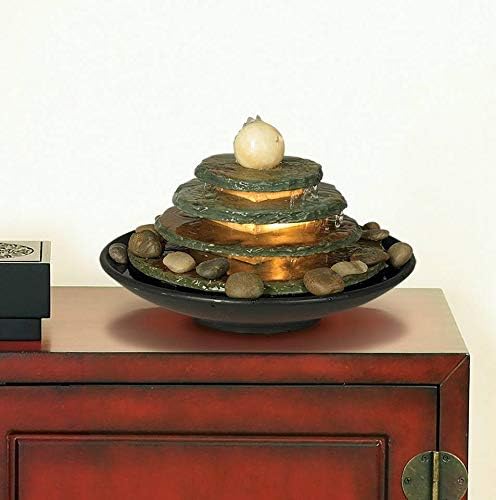Pyramid 10" High Feng Shui Ball Lighted Table Indoor Small Fountain