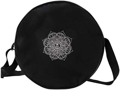 Yoga Wheel Bag Nylon Black Mandala Flower 36x14cm Yoga Bag for Yoga Wheel Capacity