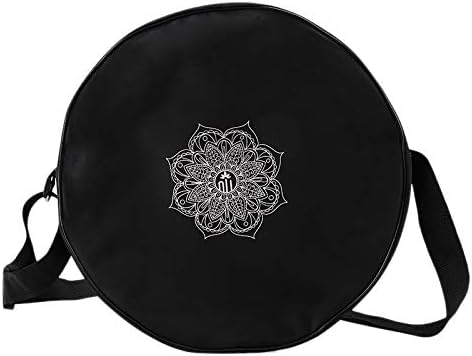 Yoga Wheel Bag Nylon Black Mandala Flower 36x14cm Yoga Bag for Yoga Wheel Capacity