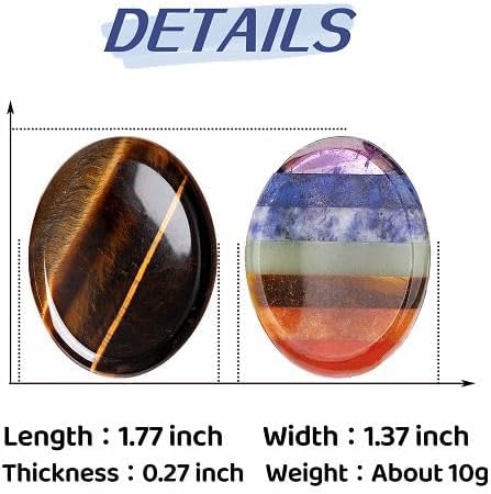 YATOJUZI Thumb Worry Stones for Anxiety Stress Relief Items Healing Crystals Natural Amethyst Rose Quartz Crystal Palm Pocket Stone Gemstones Meditation Reiki Spiritual Gifts for Women Men 2PCS