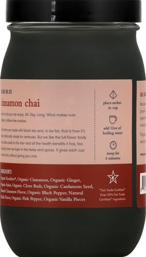 Paromi Chamomile Lavender Rooibos Organic Tea, Signature Jar, 15 Count