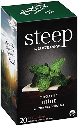 steep by Bigelow Organic Rooibos Hibiscus Herbal Tea, Caffeine Free, 20 Count (Pack of 6), 120 Total Tea Bags