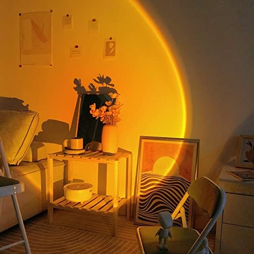 Sunset Projection Lamp, LED Night Light for Bedroom Decor Photography | Ambient Light,Adjustable Brightness Touch Control, 360° Rotating, Rechargeable & USB Powered, Astronaut Design