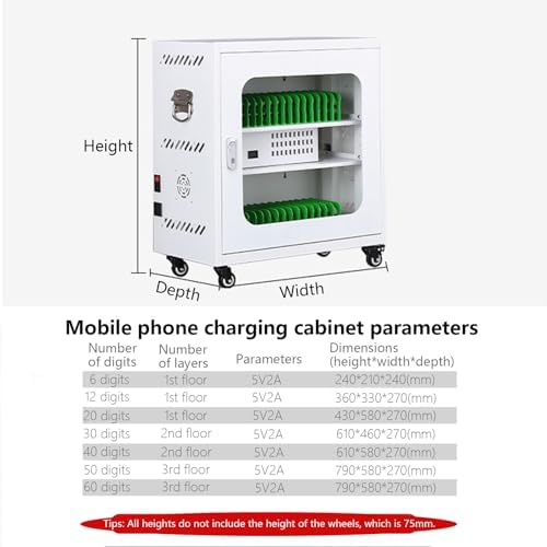 Wall-Mounted Phone Locker Charging Station - Secure Device Storage with USB Charging for Schools, Churches, AirportsPublic Spaces,White-6Slots