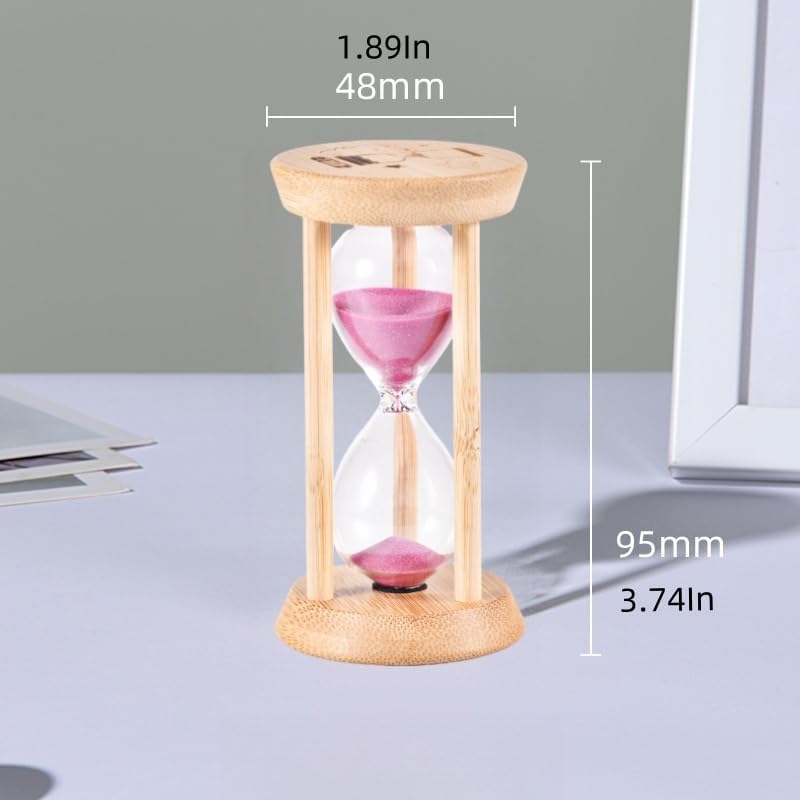 Mini Wooden Sand Timers,100% Bamboo Hourglass Sand Timers 1Min Sandglass Timer for Toothbrush Timer Games Classroom Home Office Cooking(Blue+1Min)