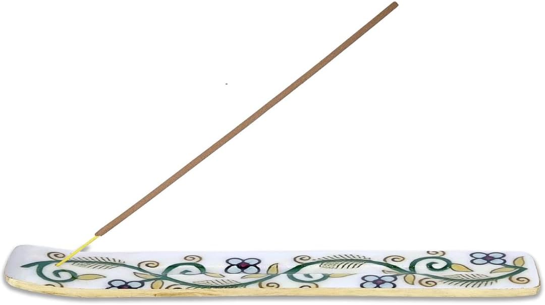 Bless-International Traditional-Handmade-Burner Wooden-Incense-Stick-Holder Ash-Catcher-Stand for-Aromatherapy-Meditation-Yoga (Incense Holder 10 inch(2 pcs))