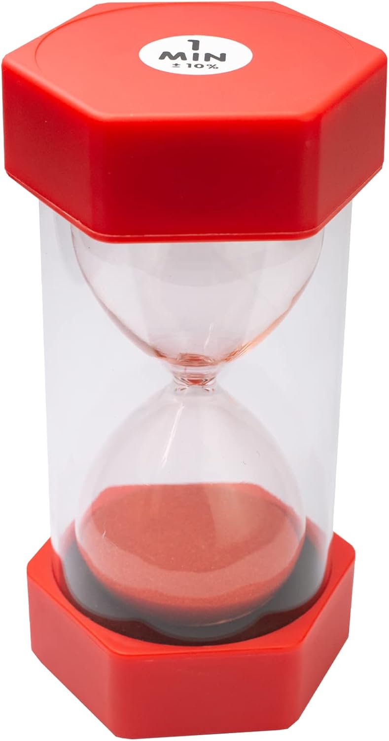 Sand Timer for Kids Set of 3 Small Colorful Hourglass Acrylic Covered Clock 1Min 2Min 5Min for Classroom, Home & Kids Room