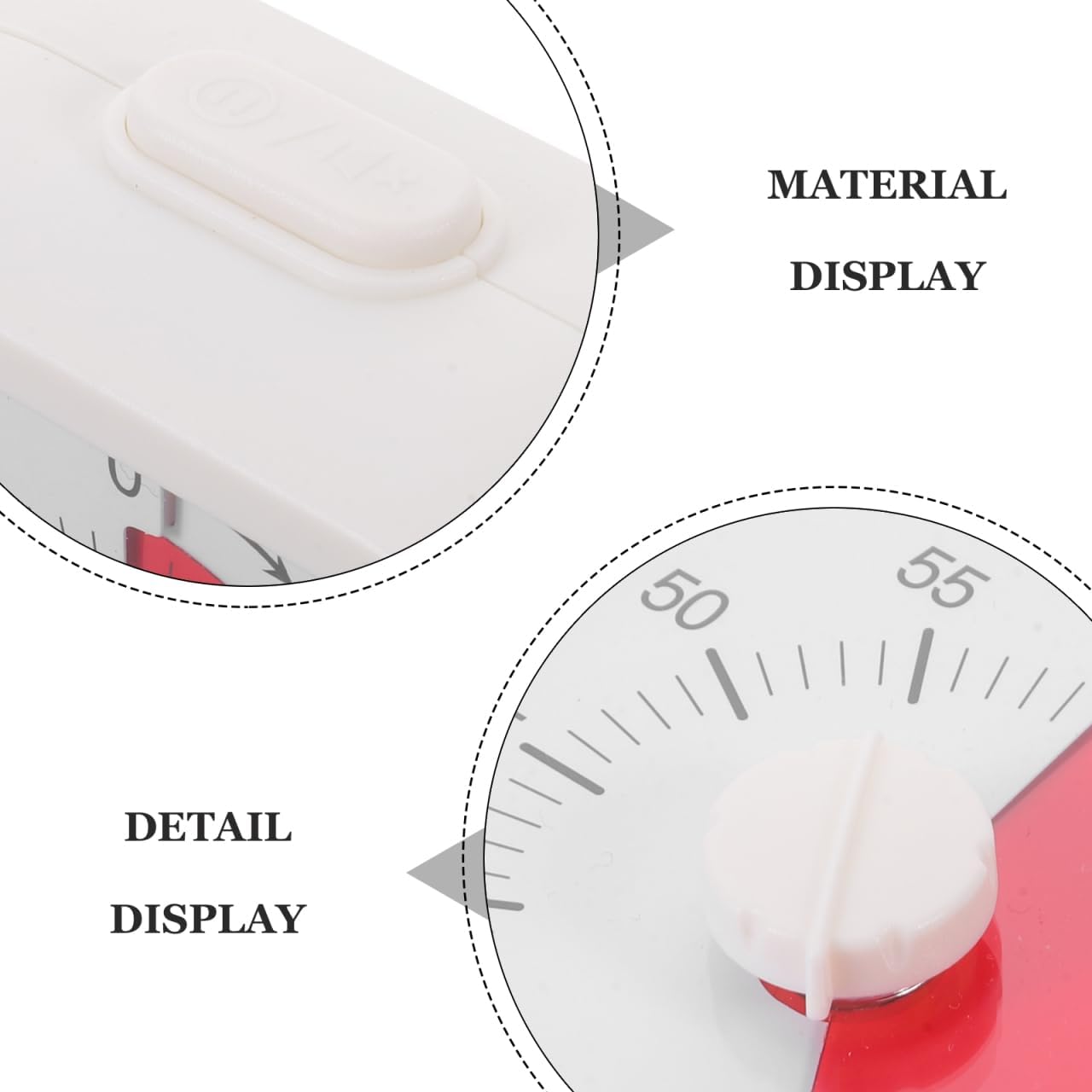 NUOBESTY Kitchen Timer 60 Minute Visual Desk Timer with Clip Silent Analog Countdown for Cooking Baking Classroom and Homework Management