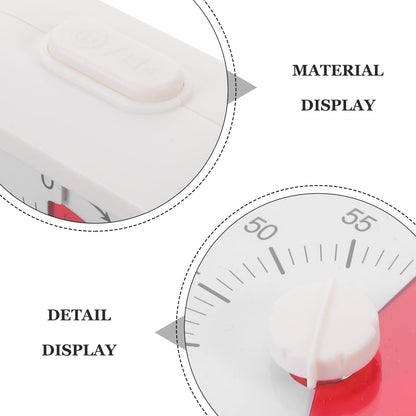 NUOBESTY Kitchen Timer 60 Minute Visual Desk Timer with Clip Silent Analog Countdown for Cooking Baking Classroom and Homework Management