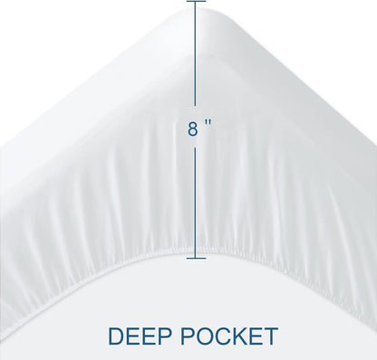 SPRINGSPIRIT Full Size Waterproof Mattress Protector, Full Mattress Cover Pad Waterproof with Deep Pocket up to 14’’, Bed Fitted Sheet