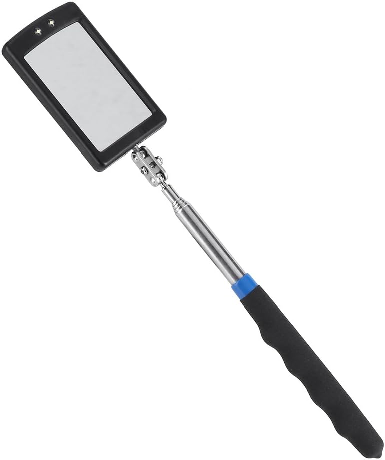 Vehicle Inspection Mirror, Telescoping Inspection Mirror, Flexible Car LED Lighted 360 Degree Swivel Extend Tool Inspectors Machinist for Vehicle Auto Mechanic