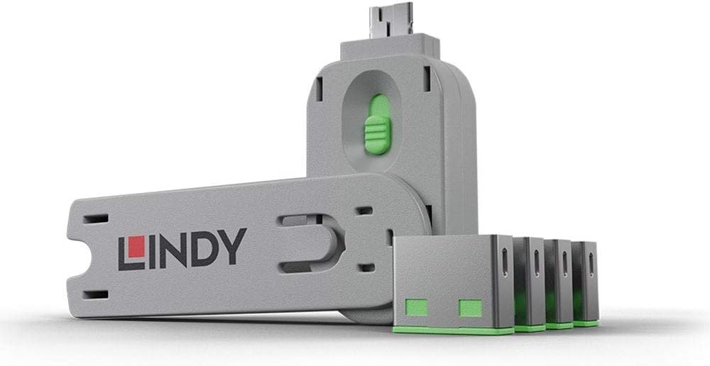 Lindy USB Port Blocker - Pack of 4, Blue (40452)