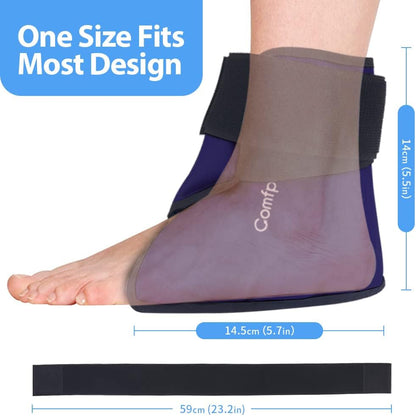 Comfpack Ankle Ice Pack Wrap for Swelling, FSA Eligible, Heel Ice Pack for Pain Relief, Hot Cold Therapy Cold Pack for Plantar Fasciitis, Achilles Tendonitis, Ankle Sprain, Foot Pain, Black