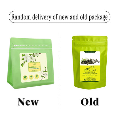 LWXLJMJZC Jasmine Dragon Pearls Green Tea, Hand-Rolled Loose Leaf, 3.53oz