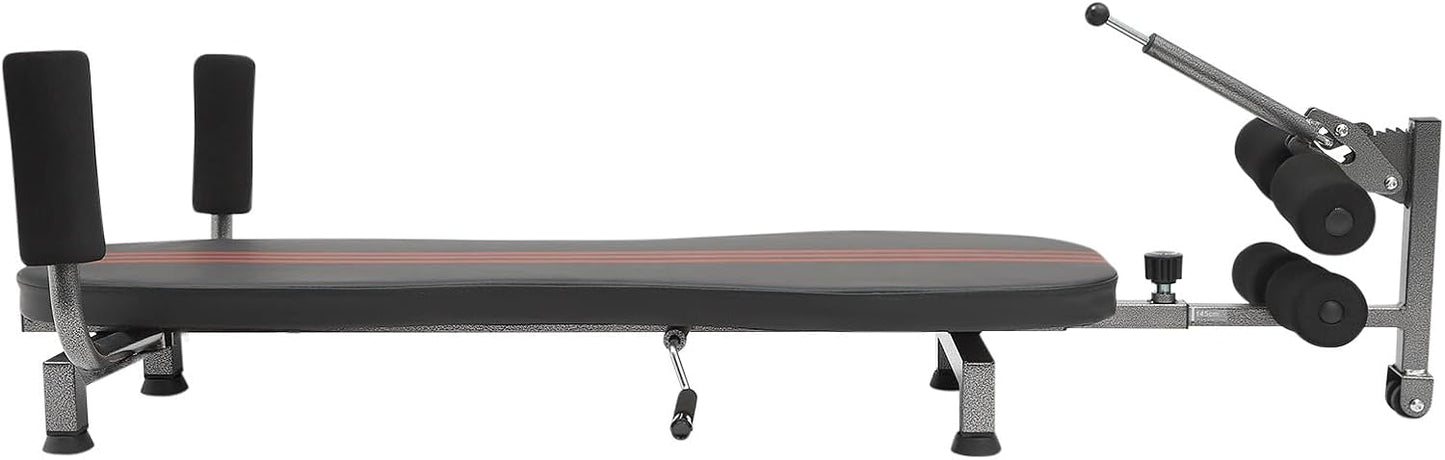 Back Stretch Decompression Bench,Adjustable Back Stretch Machine,Inversion Table Workout Bench with Hand-Crank Stretching Retraction,Inversion Traction Table for Relieving Hunchback,Capacity 330.7Lbs
