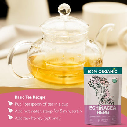 Organic Echinacea Herb Loose Leaf (4oz) - Echinacea Purpurea - Great for Seasonal Changes