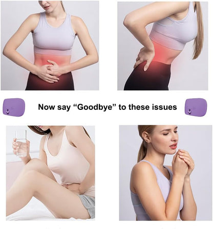 Portable Cordless Heating Pad, Electric Waist Belt Device, Fast Heating Pad with 3 Heat Levels and 3 Massage Modes, Back or Belly Heating Pad, Gift for Her, Women and Girl