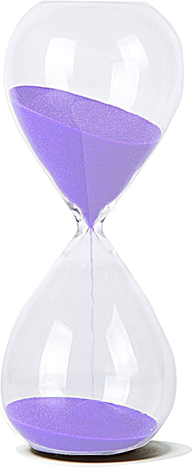 Hourglass, HoveBeaty Hand-Blown Sand Timer Set for Time Management 15 Minutes Durable Glass Construction (15 Min, Black)