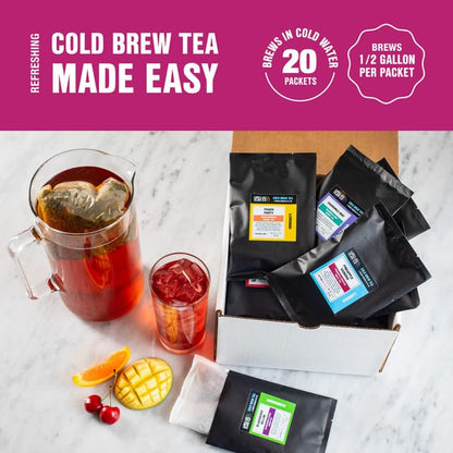 Tiesta Tea - Discovery Sampler Dry Flight Set, Loose Leaf, High to No Caffeine, Hot & Iced Up to 200 Cups, Tea Variety Pack with Green, Herbal, Black & Chai Brew, 20 Resealable Sample Pouches