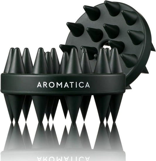 AROMATICA Dual-Sided Scalp Care Shampoo Brush - Silicone Scalp Massager Hair Growth, Scalp Scrubber & Exfoliator, Shampoo Brush for Shower Hair Wash and All Hair Types, Deep Cleansing Scalp Brush