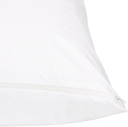 Amazon Basics Standard Breathable 100% Cotton Hypoallergenic Pillow Protector with Zipper, Machine Washable, White, 27 x 21 Inches, Pillows Not Included