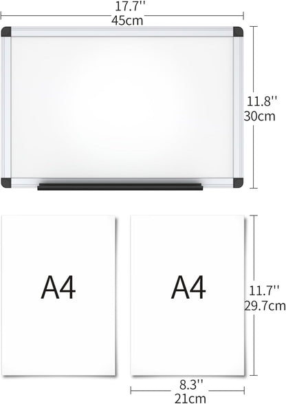 VIZ-PRO Magnetic Dry Erase Board, 36 X 24 Inches, Silver Aluminium Frame
