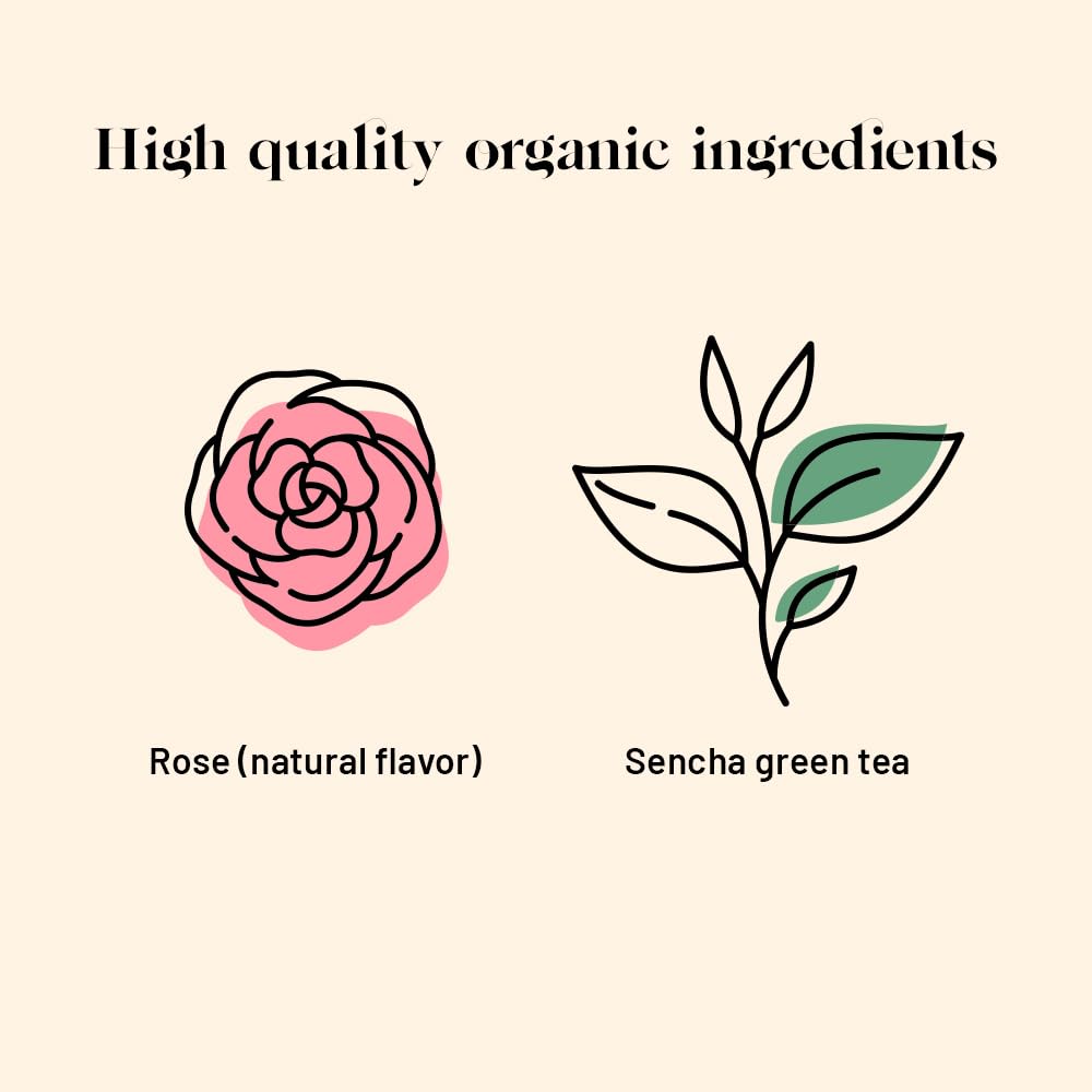 Kusmi Tea - Green Rose - Organic Green Tea With Natural Rose Flavores - 100% Organic Blend of Green Tea - Loose Leaf Tea - Tin Box of 3.5 oz - Quantity for about 50 cups