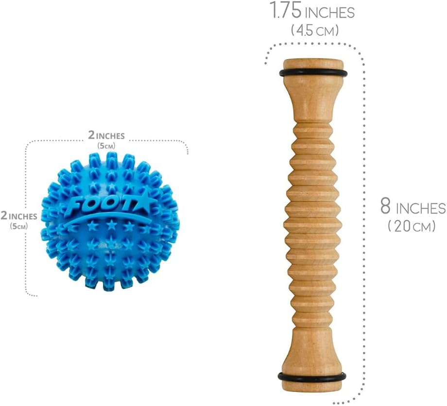 Body Back Foot Star® Massager Ball and Plantar Fasciitis Roller - Soothe Foot Stress, Discomfort, Aches, & Tightness (2-Inch, Blue)